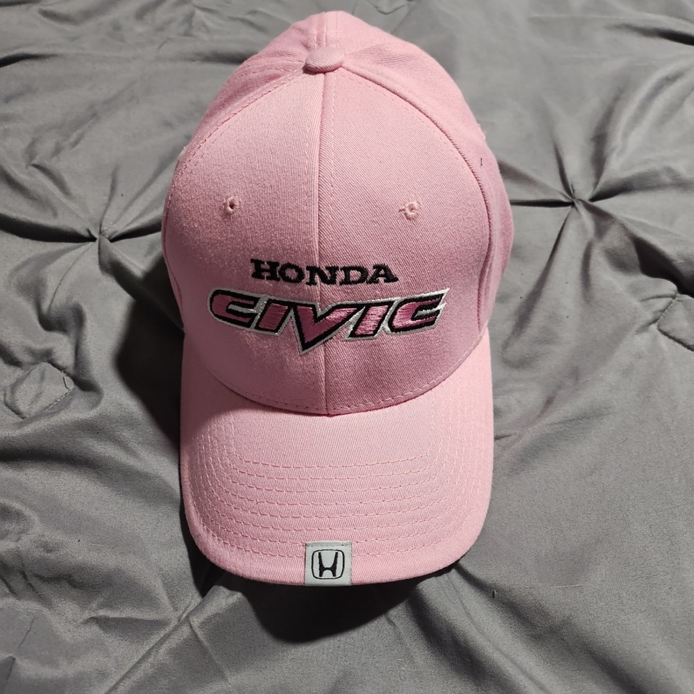 Honda Civic Hat Pink Embroidered Hot Rods Plus Baseball Cap L/XL JDM Racing Hat